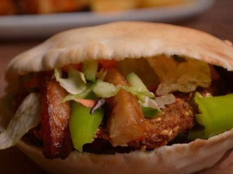 Falafel With Eggplant Sandwich