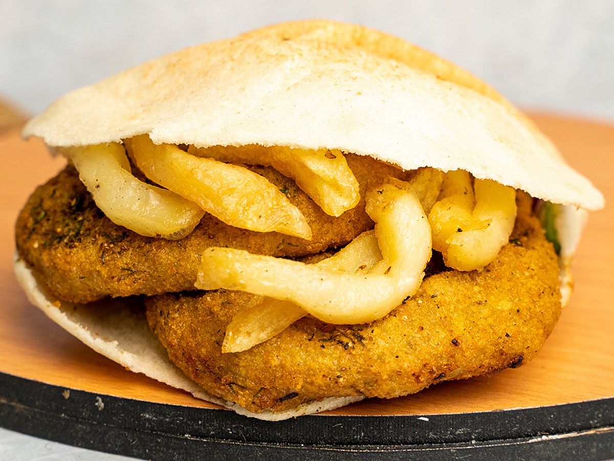 taamia with potato sandwich