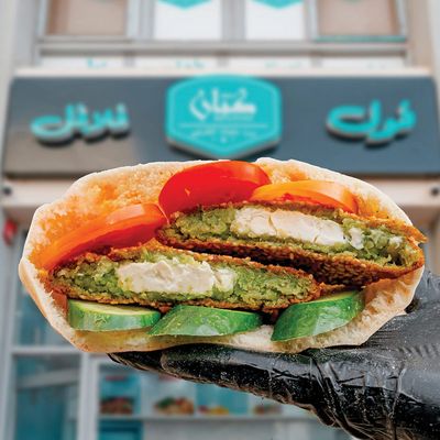 Falafel sandwich with Kiri cheese