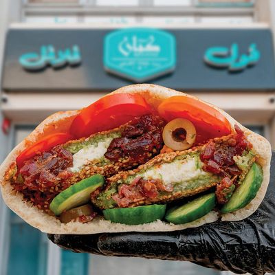Pastrami Kiri Falafel Sandwich