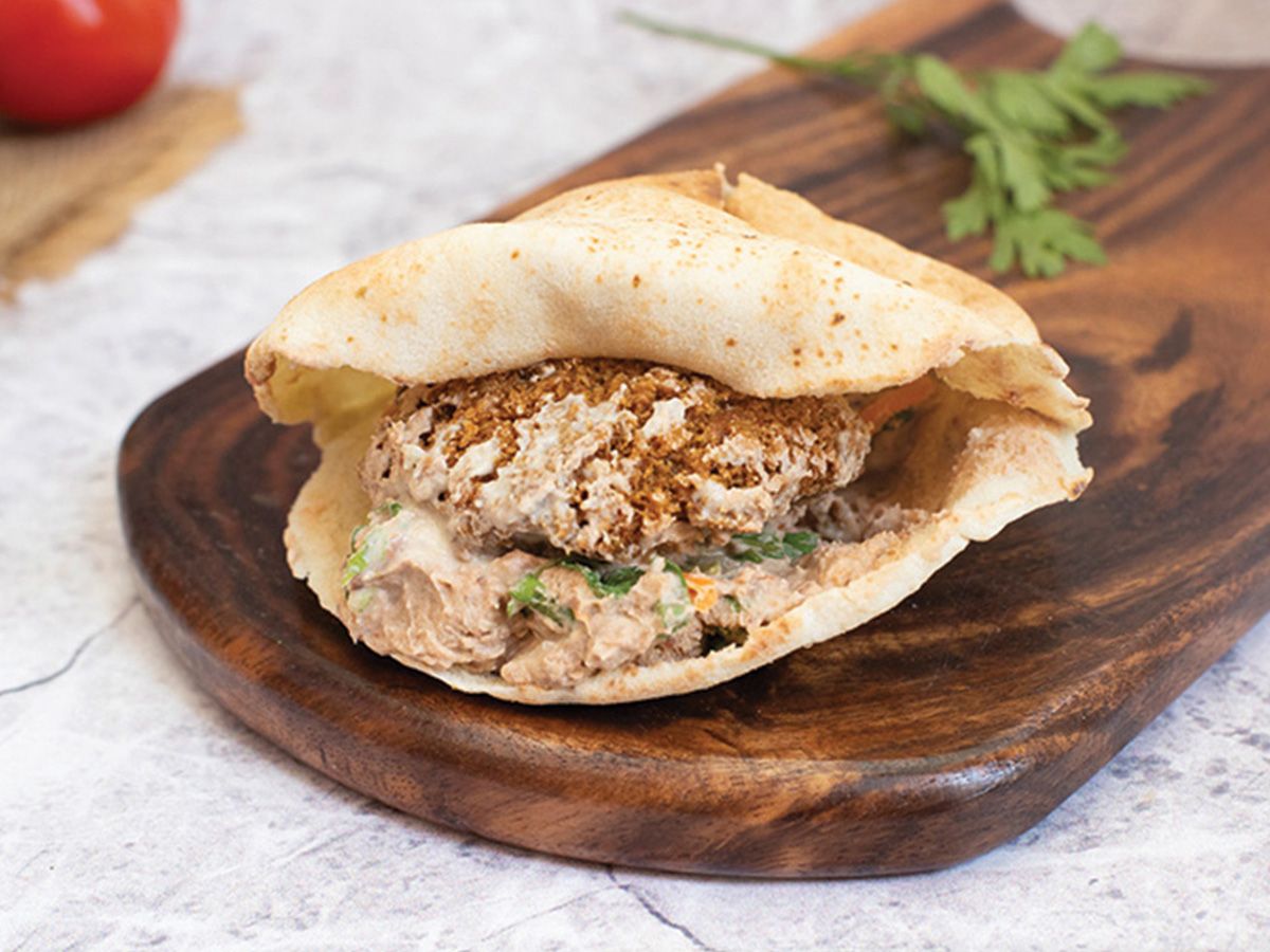 Taamia with Baba Ghannoug sandwich