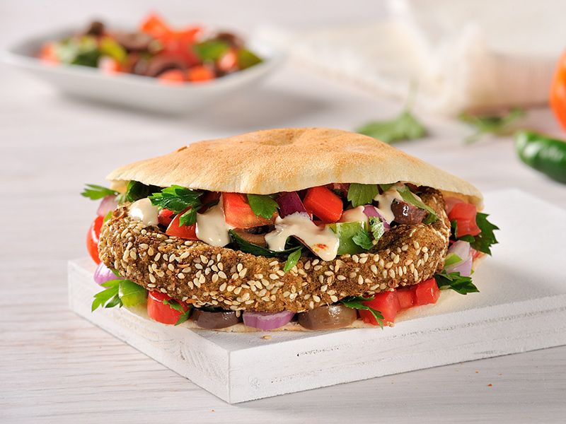Falafel With Potato Chips Sandwich