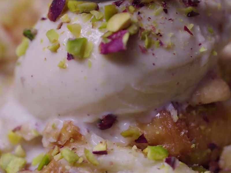 Ashura With Ice Cream And Nuts