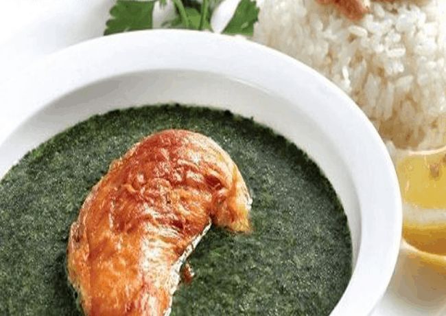 Molokhia With Roasted Half Chicken Platter