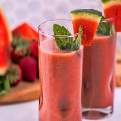 Plum Strawberry Watermelon Juice