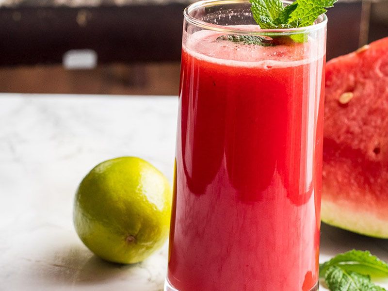 Watermelon With Mint Juice