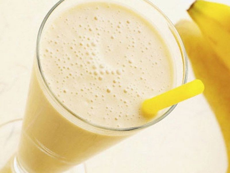 Fresh Banana With Milk Juice