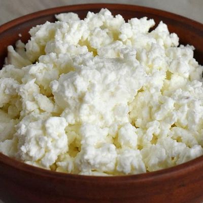 Cottage cheese box with tomatoes