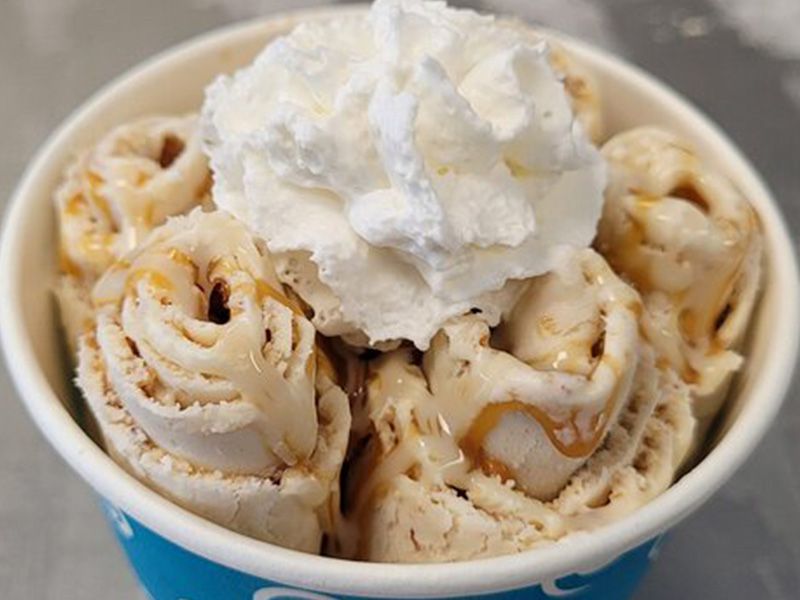 Walnut ice cream roll