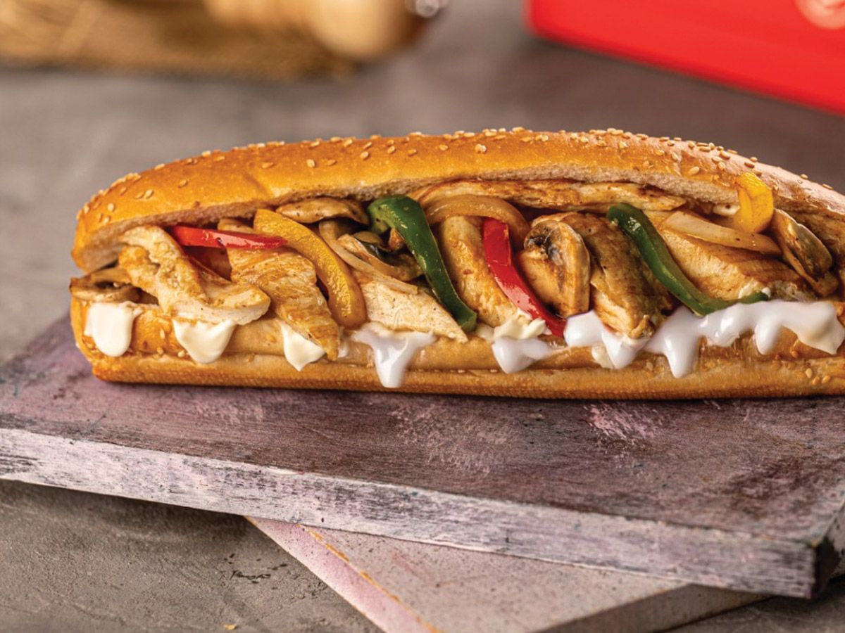 Chicken fajita with mozzarella sandwich