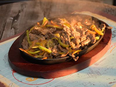 Liver Fajita With Cheese Pan