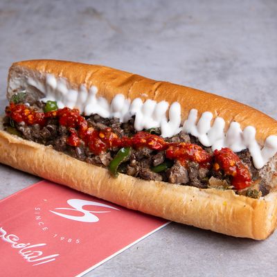 Spicy local beef fajita sandwich