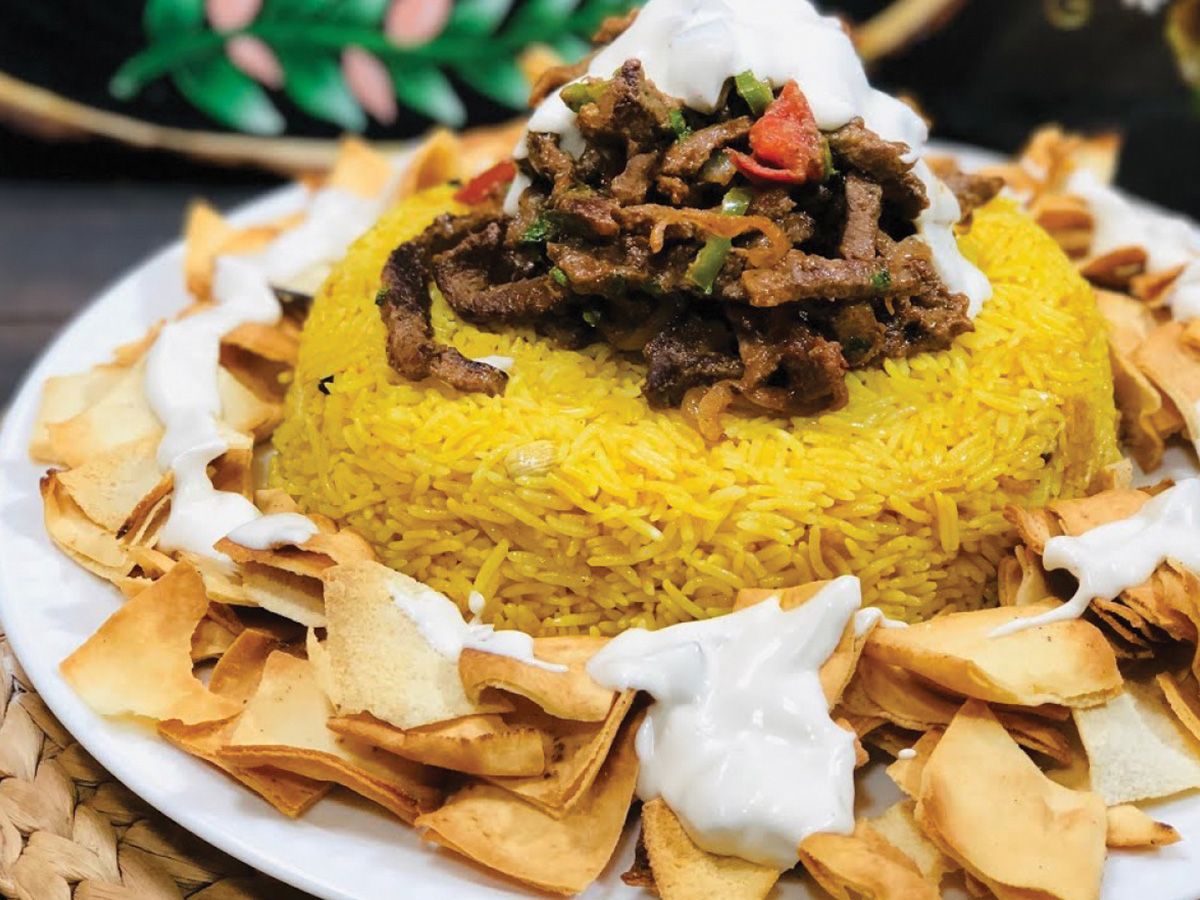 Meat shawarma fatteh