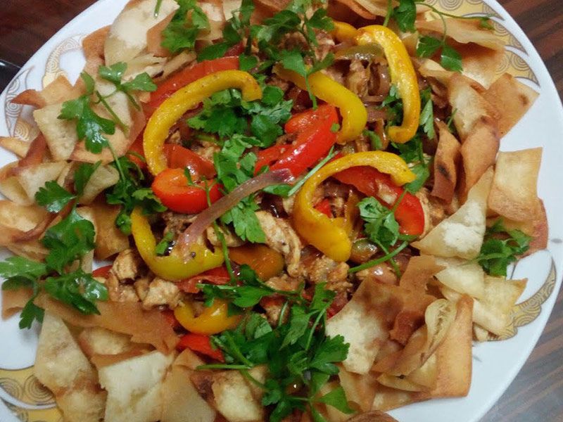 Chicken Fajita Fatteh