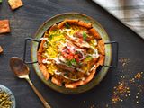 small crispy fatteh and chicken shawarma