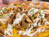 large crispy fatteh chicken shawarma