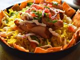 Medium crispy fatteh chicken shawarma