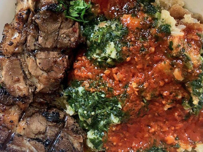 Roasted Nefa Meat Fatteh Platter