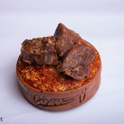 Frued Meat With Fatteh