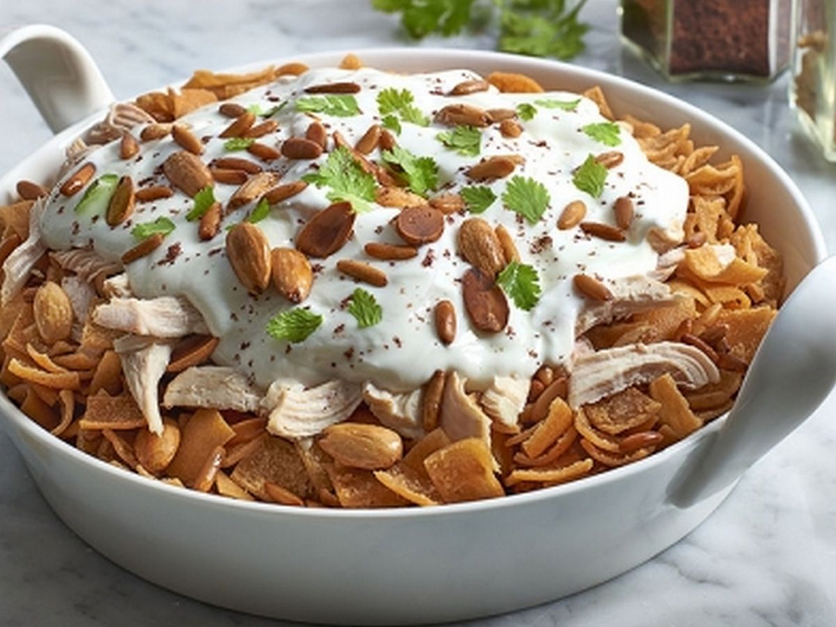 Mix Shawarma Fatteh With White Rice