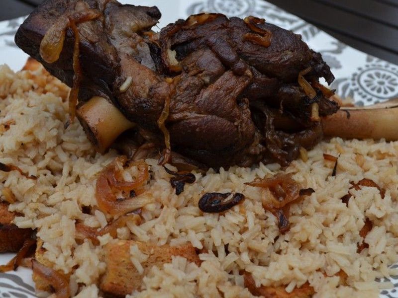 Grilled Veal Shank Fatteh Platter