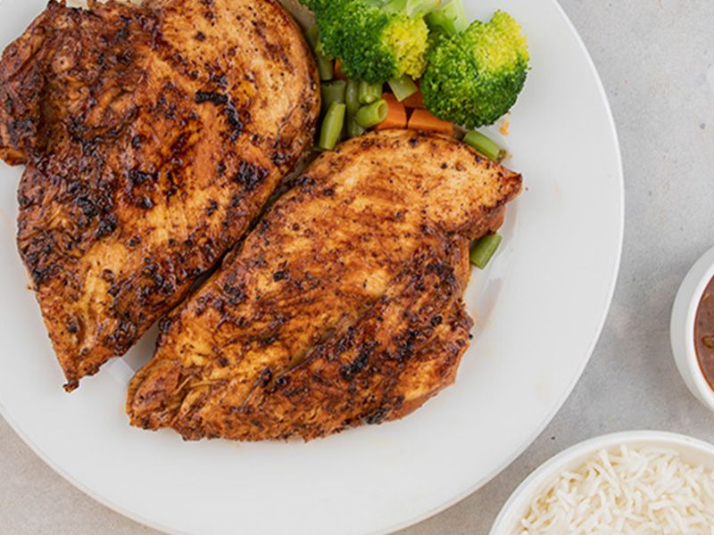 Grilled Chicken With Mushroom Sauce Platter