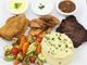 Steak With Chicken And Shrimp Dish
