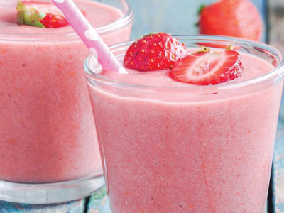 Strawberry juice with Milk