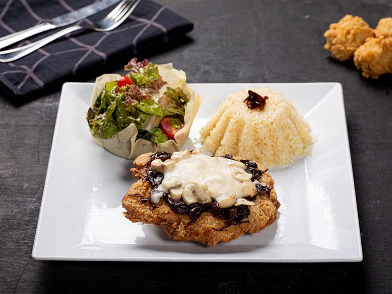 Fried Chicken With Mushroom Platter