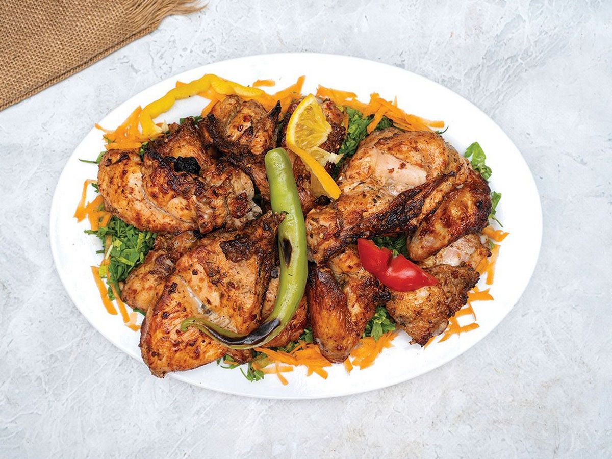 Charcoal grilled chicken shish