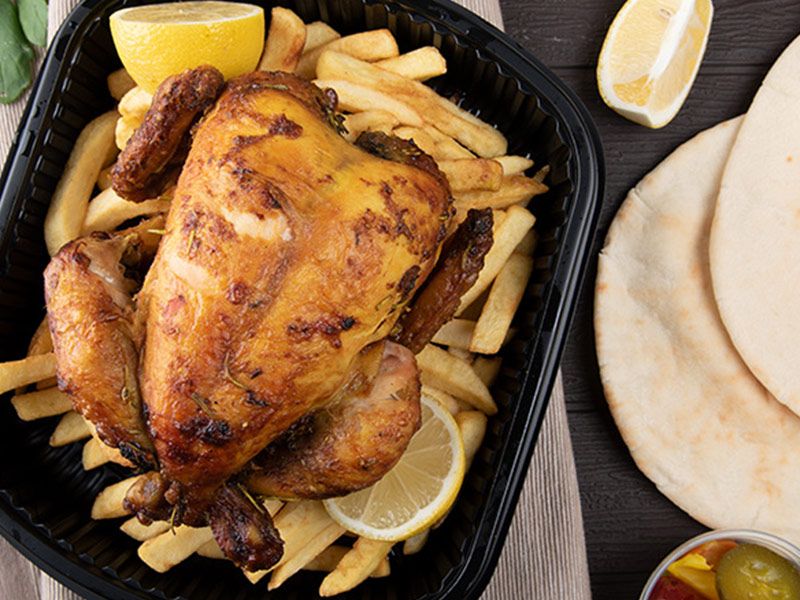 Potatoes With Whole Chicken Tray