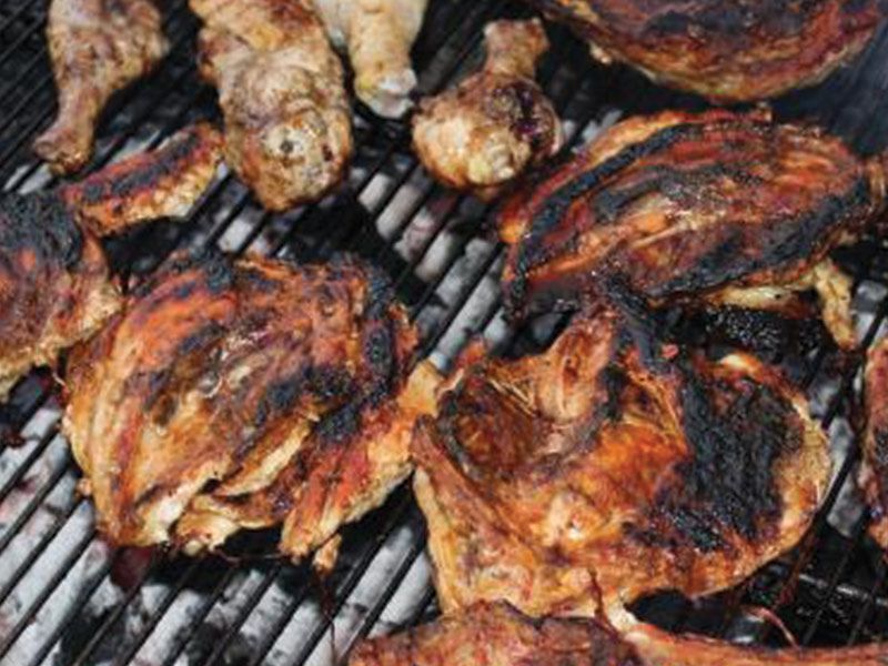 Charcoal grilled chicken