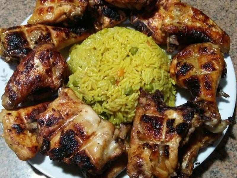 Shish Chicken On Charcoal