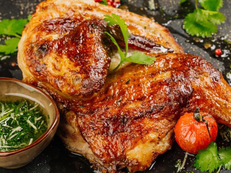 Half Grilled Chicken And Basmati Rice
