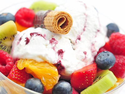 Fruit Salad with Ice Cream