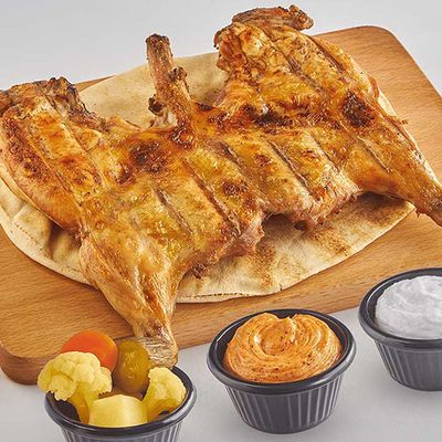 Whole charcoal-grilled chicken