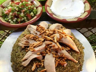 Freekeh With Rice And Chicken Breasts
