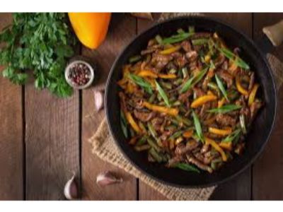 Veal And Chicken And Shrimp Fajita