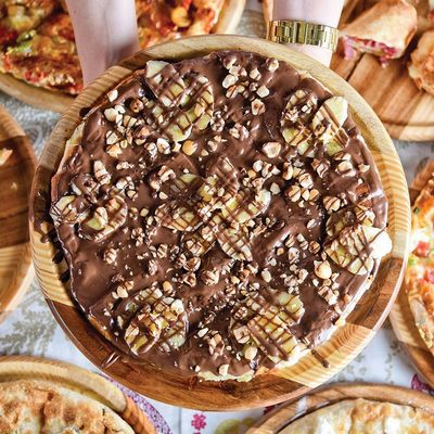Chocolate pie with nuts