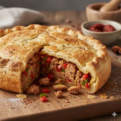 Sausage pie takeaway