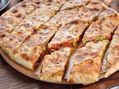 Mix Meat With Roumi Cheese And Vegetables Pie
