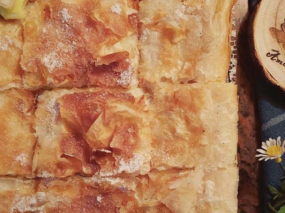 Pie with Baladi Ghee Boughasha with Qeshta
