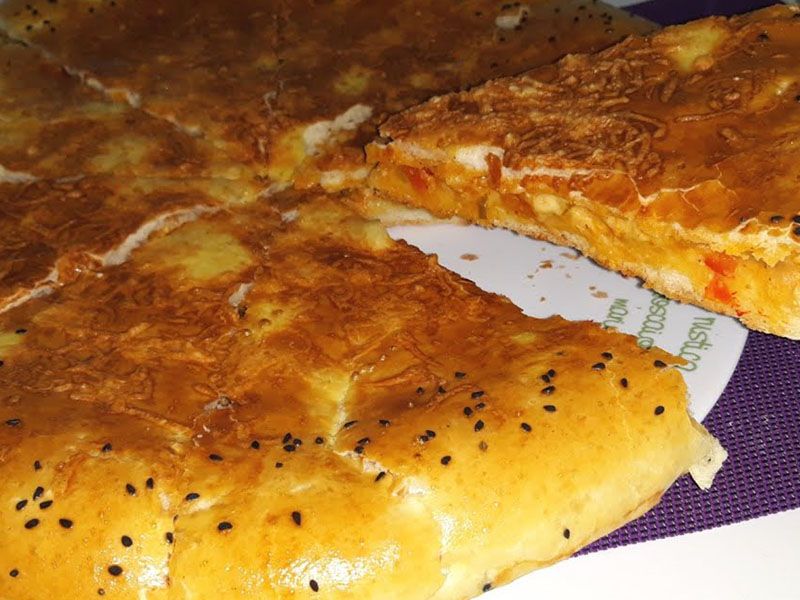 Chicken Fajita With Mozzarella Cheese Pie