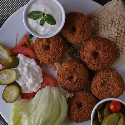 Syrian falafel chickpeas sandwich