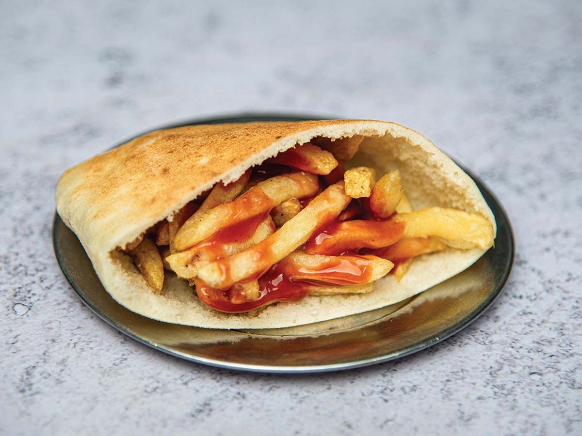 Falafel with farm potatoes sandwich