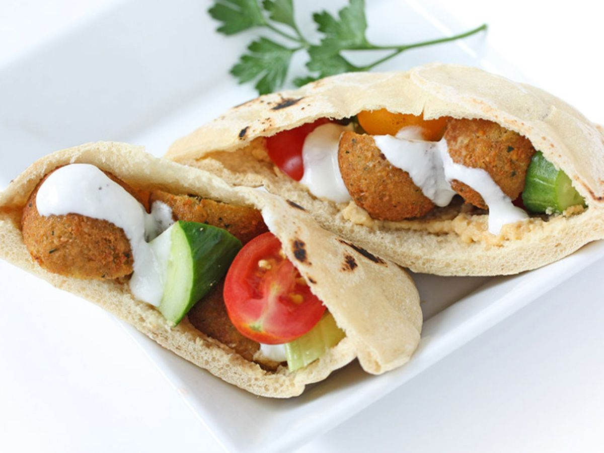 Falafel with Cheddar sandwich