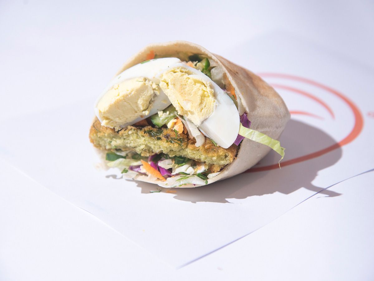 Falafel With Eggs Sandwich