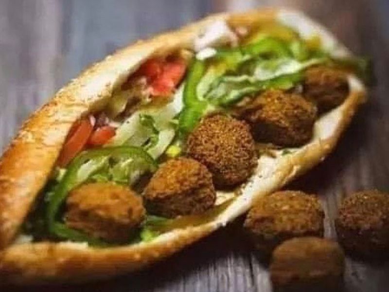 Syrian Falafel With Chickpeas Sandwich