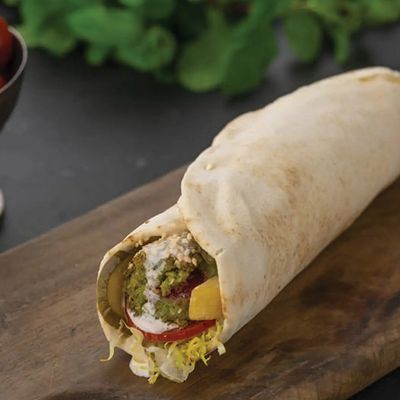 Falafel sandwich with potatoes
