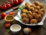 Falafel stuffed with pastrami platter